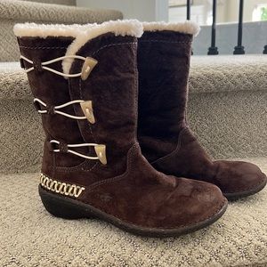 UGG AUSTRALIA LEATHER SUEDE SHEEPSKIN WINTER BOOTS SIZE 8